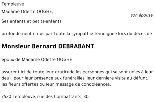 Bernard DEBRABANT