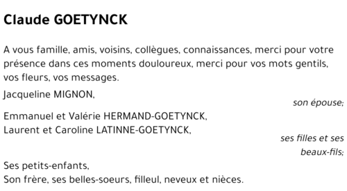 Claude GOETYNCK