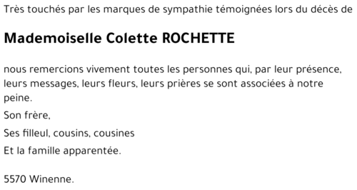 Colette ROCHETTE