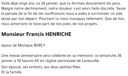 Francis HENRICHE