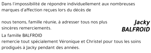 Jacky BALFROID