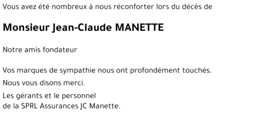 Jean-Claude MANETTE