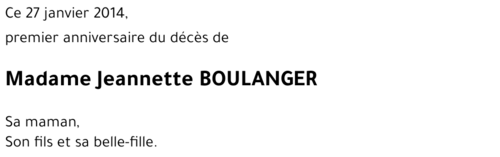 Jeannette BOULANGER