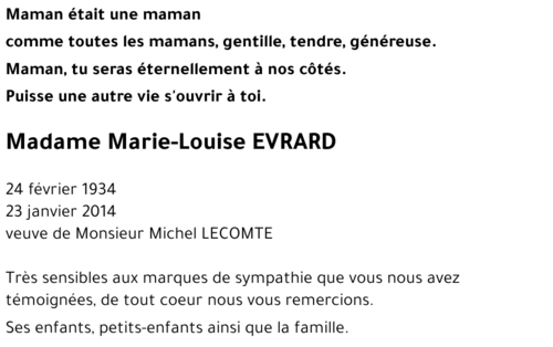 Marie-Louise EVRARD