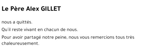 Père Alex GILLET
