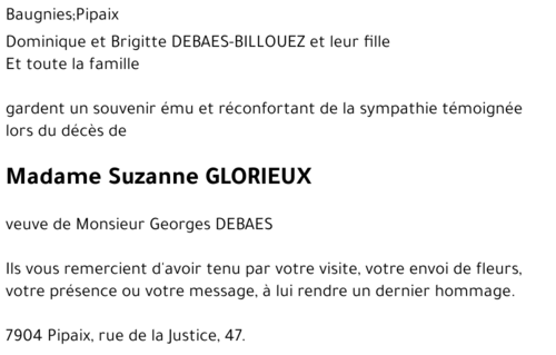Suzanne GLORIEUX