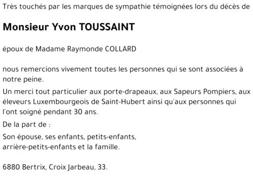 Yvon TOUSSAINT