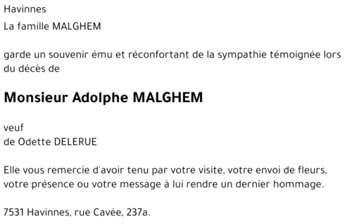 Adolphe MALGHEM