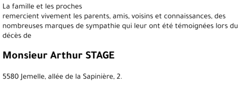 Arthur STAGE