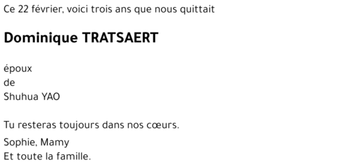 Dominique TRATSAERT