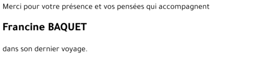 Francine BAQUET