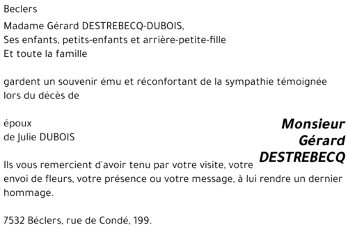 Gérard DESTREBECQ