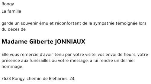Gilberte JONNIAUX