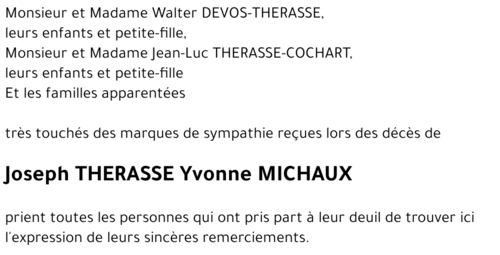 Joseph Yvonne THERASSE  MICHAUX