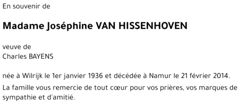 Joséphine VAN HISSENHOVEN