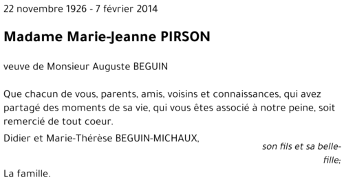 Marie-Jeanne PIRSON