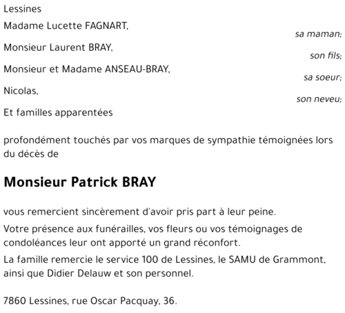 Patrick BRAY