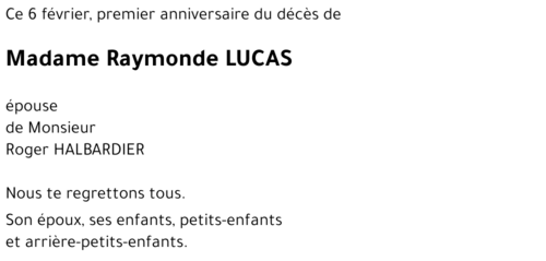 Raymonde LUCAS