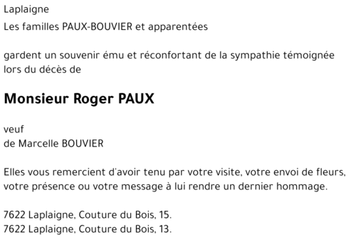 Roger PAUX