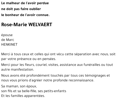 Rose-Marie WELVAERT