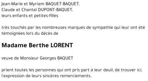 Berthe LORENT