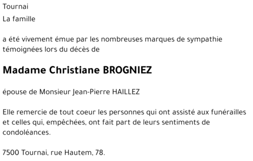 Christiane BROGNIEZ