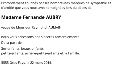 Fernande AUBRY