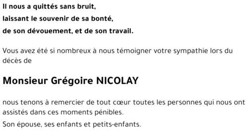 Grégoire NICOLAY