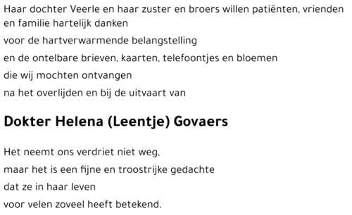 Helena (Leentje) Govaers