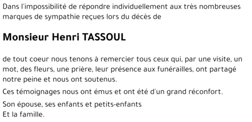 Henri TASSOUL