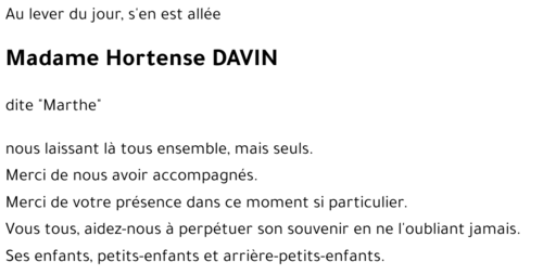 Hortense DAVIN