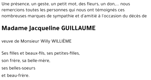 Jacqueline GUILLAUME