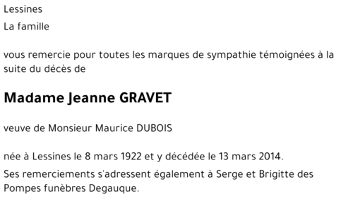 Jeanne GRAVET