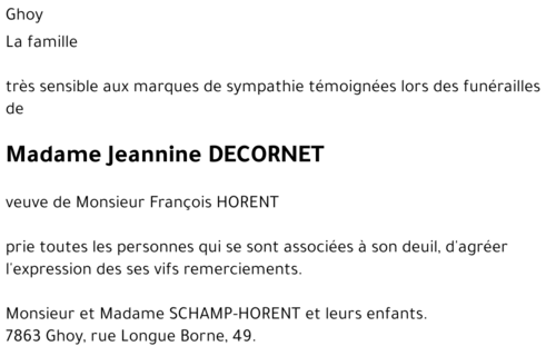 Jeannine DECORNET