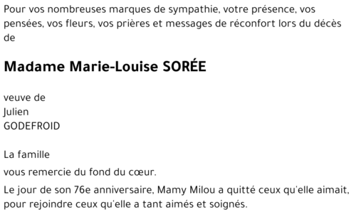 Marie-Louise SORÉE