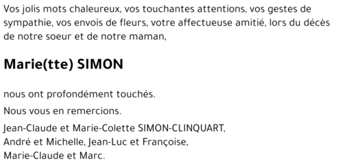 Marie(tte) SIMON