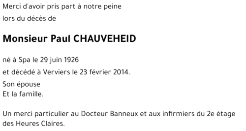Paul CHAUVEHEID