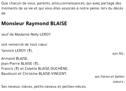 Raymond BLAISE