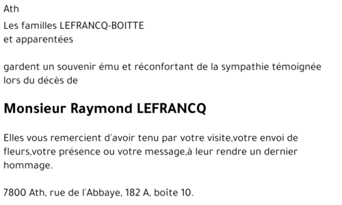 Raymond LEFRANCQ