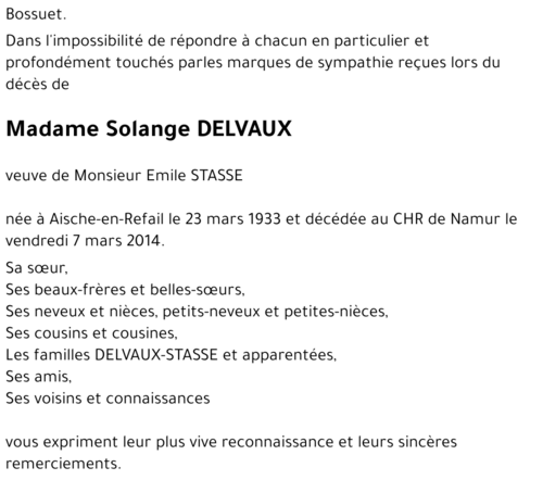 Solange DELVAUX