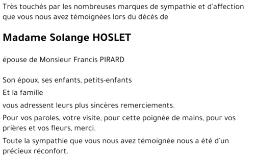 Solange HOSLET