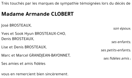 Armande CLOBERT