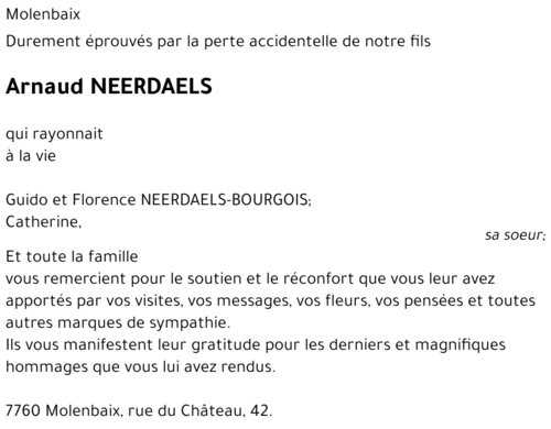 Arnaud NEERDAELS