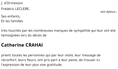 Catherine CRAHAI
