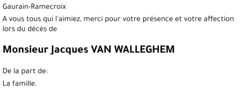 Jacques VAN WALLEGHEM