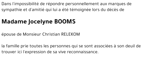 Jocelyne BOOMS