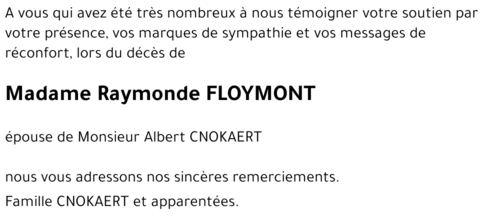 Raymonde FLOYMONT