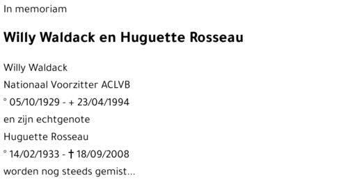 Willy Waldack en Huguette Rosseau 