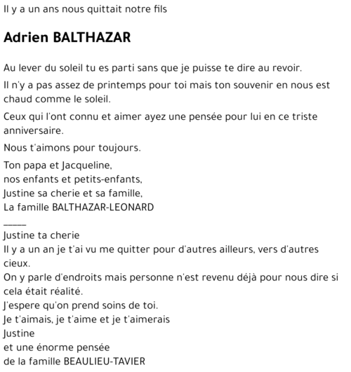 Adrien BALTHAZAR