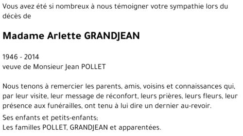 Arlette GRANDJEAN